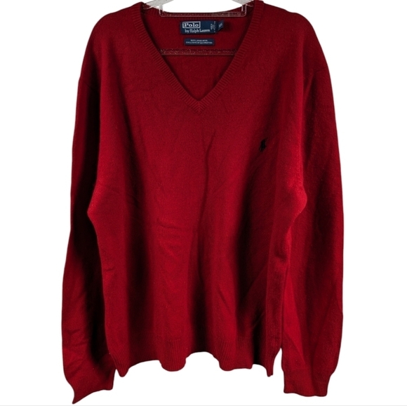 Polo Lamb's Wool V-Neck Sweater Sz XXL - Picture 1 of 9